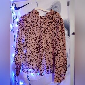 SHEIN Pink Leopard Print Blouse